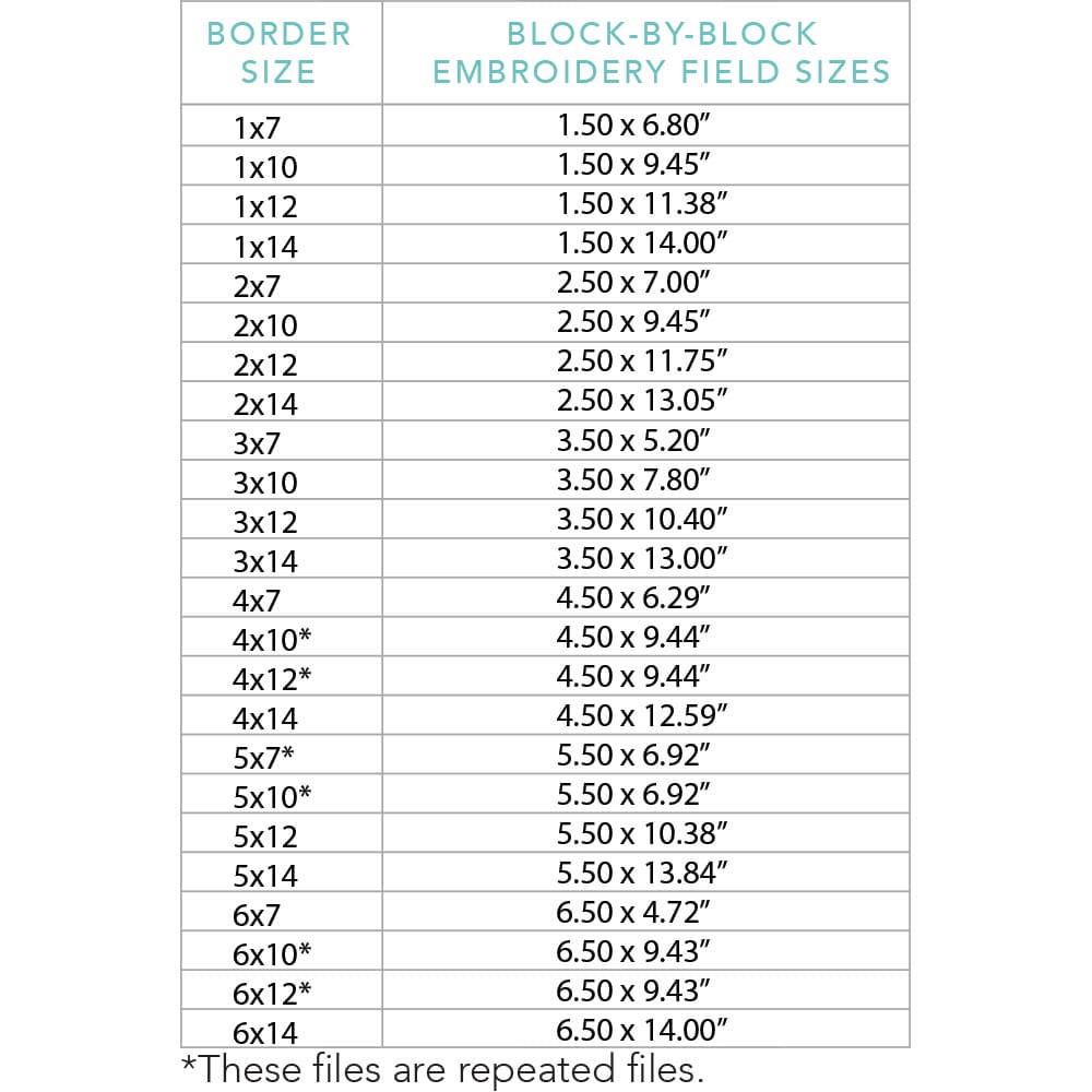 Plant Border 2 embroidery field sizes