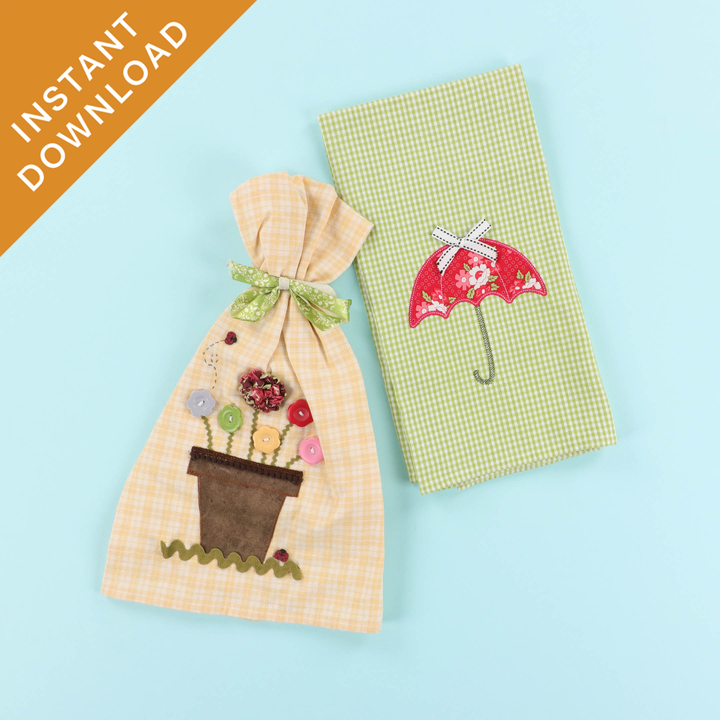 April Showers Tea Towel Set (Digital Download)