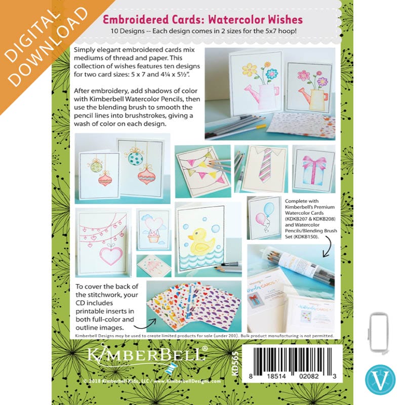 Embroidered Cards: Watercolor Wishes