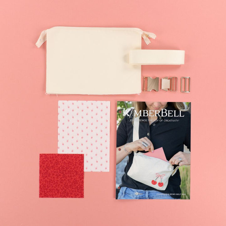 Cherries and Bows Belt Bag - Machine Embroidery Project Kit