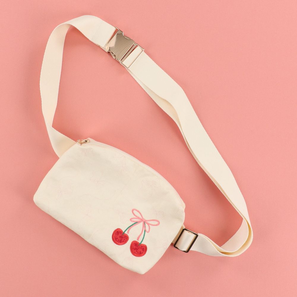 Cherries and Bows Belt Bag - Machine Embroidery Project Kit