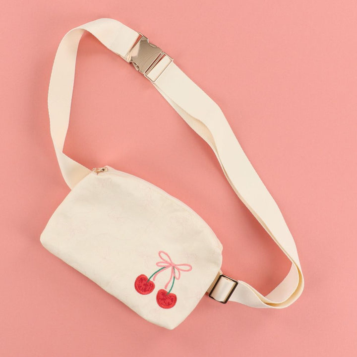 Cherries and Bows Belt Bag - Machine Embroidery Project Kit