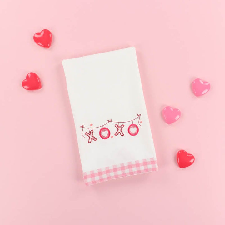 Tea Towels, Gingham Trim (Pink & Green)