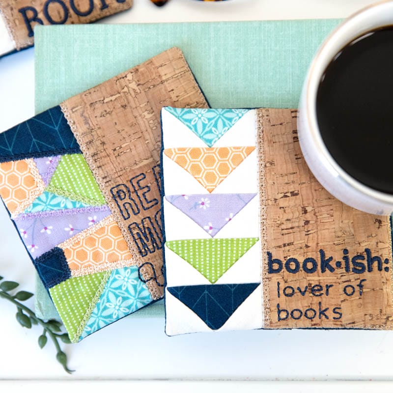 Bookish Coasters + Bonus Design - Machine Embroidery Project Kit