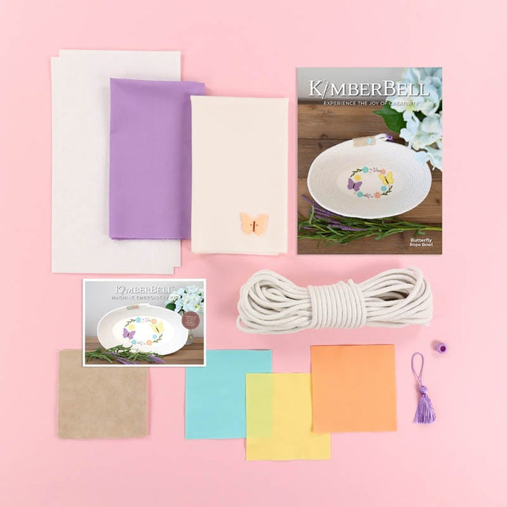 Butterfly Rope Bowl - Machine Embroidery Project Kit