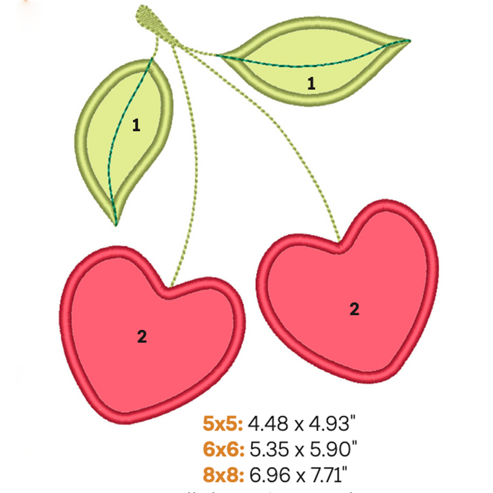 Cherry Hearts Applique 1 (Digital Download)