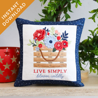 Country Blooms 8x8 Pillow (Digital Download)
