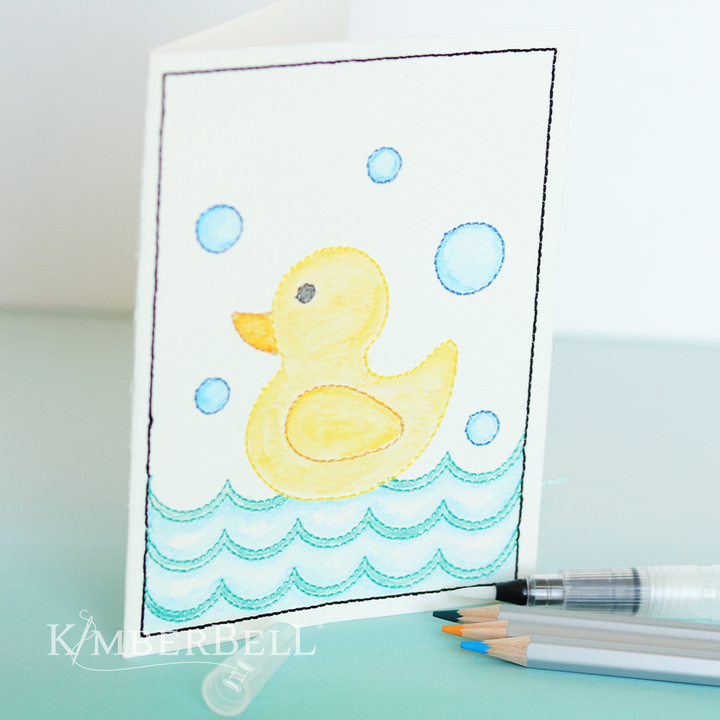 Embroidered Cards: Watercolor Wishes