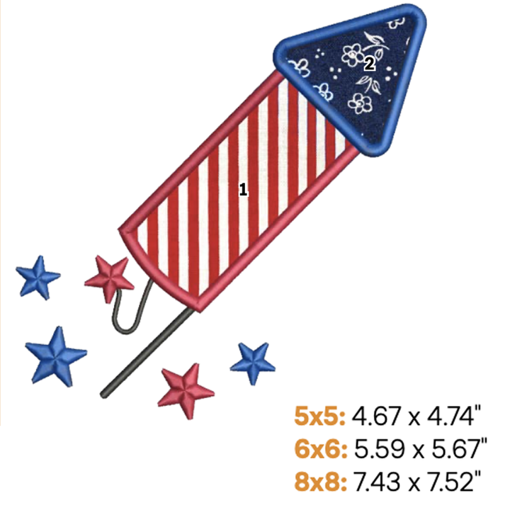 Firework Rocket Applique 1 (Digital Download)