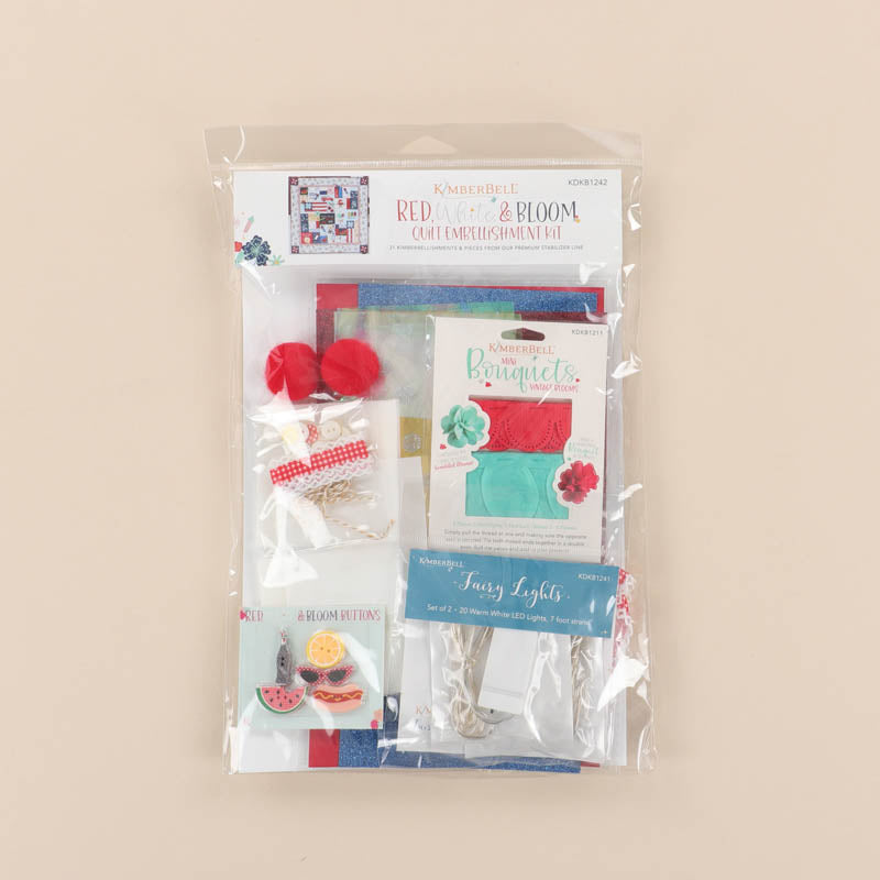 Red, White & Bloom Embellishment Kit
