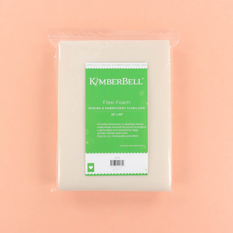 Packaged Kimberbell Flexi Foam on a peach background