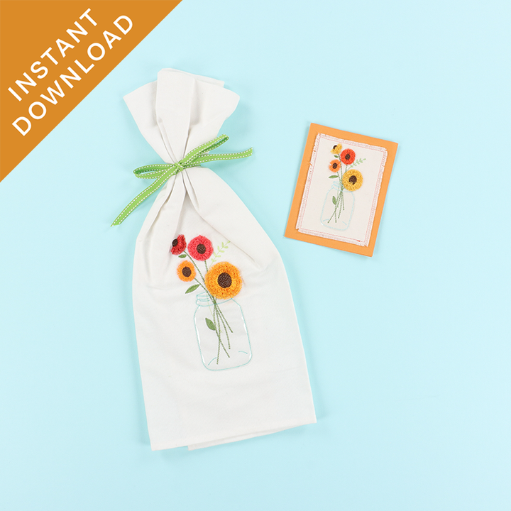 Fun with Fringe: Jars of Seasonal Flowers