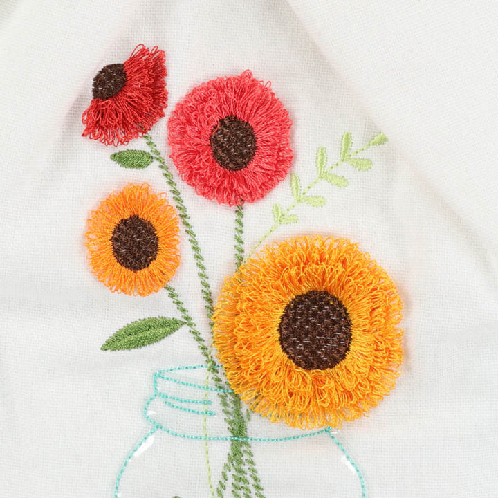 Fun with Fringe: Jars of Seasonal Flowers