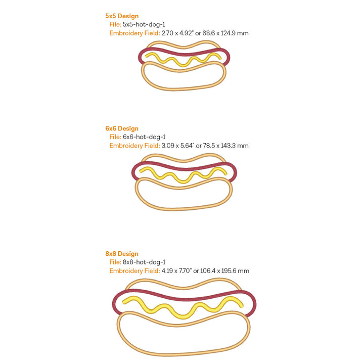Hot Dog Applique 1 (Digital Download)
