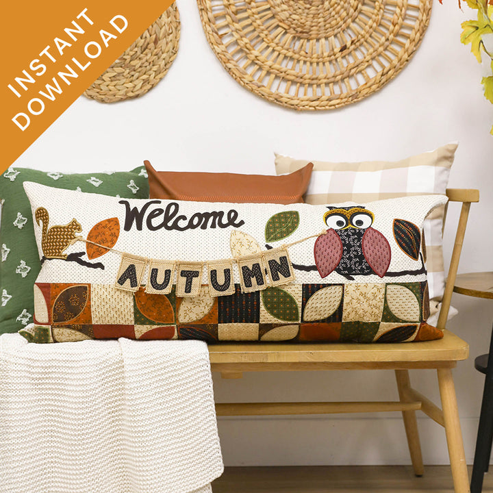 Welcome Autumn Bench Pillow (Digital Download)