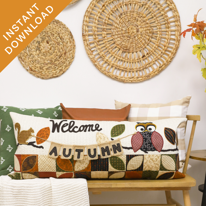 Welcome Autumn Bench Pillow (Digital Download)