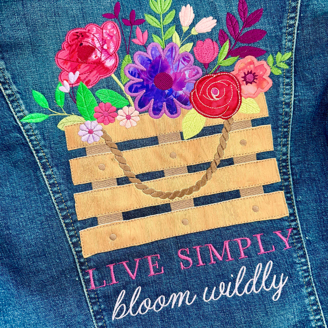 Country Blooms Applique Large Scale Design (Digital Download)