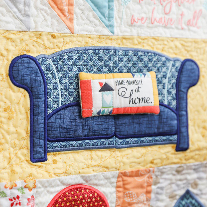 Make Yourself At Home Quilt, Machine Embroidery Pattern