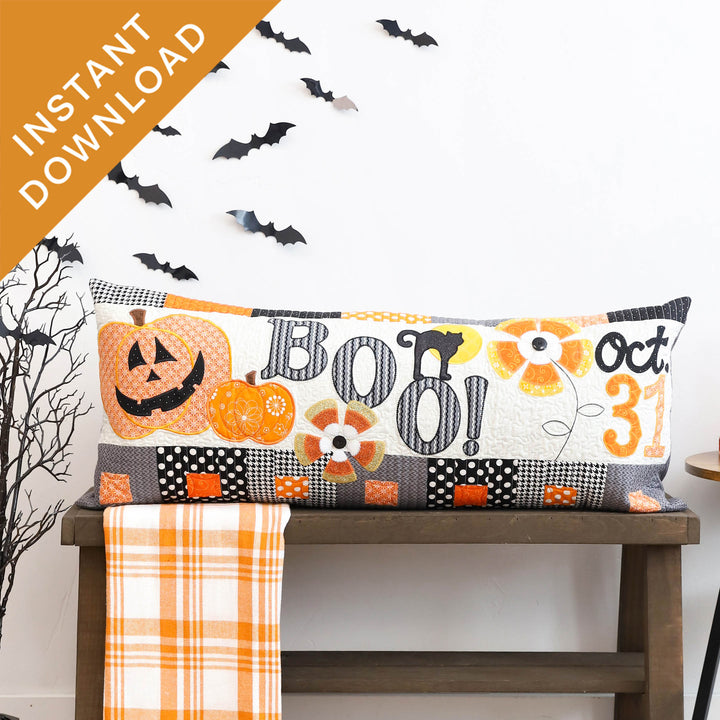 Halloween Boo Bench Pillow (Digital Download)