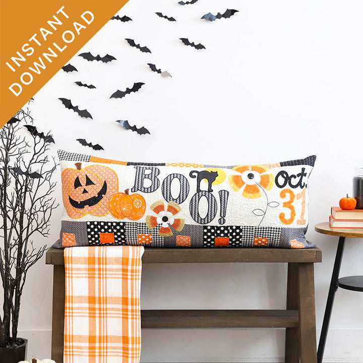 Halloween Boo Bench Pillow (Digital Download)