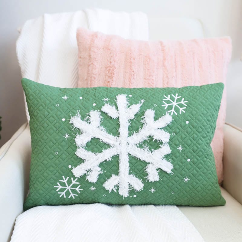 Green Quilted Pillow Cover Blank