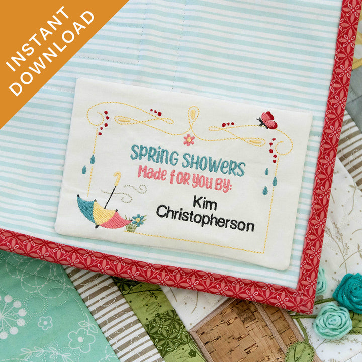 Spring Showers Quilt Label (Digital Download)