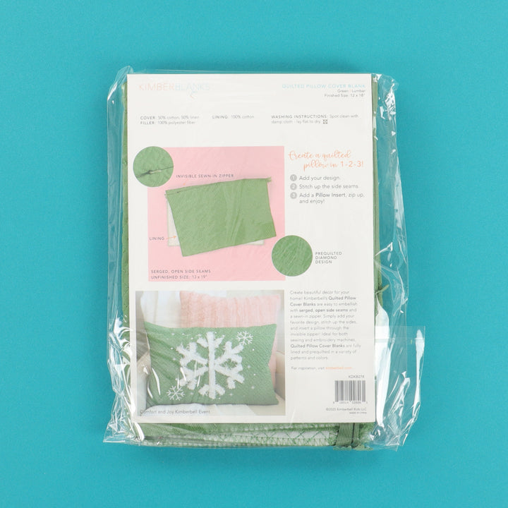 Green Quilted Pillow Cover Blank