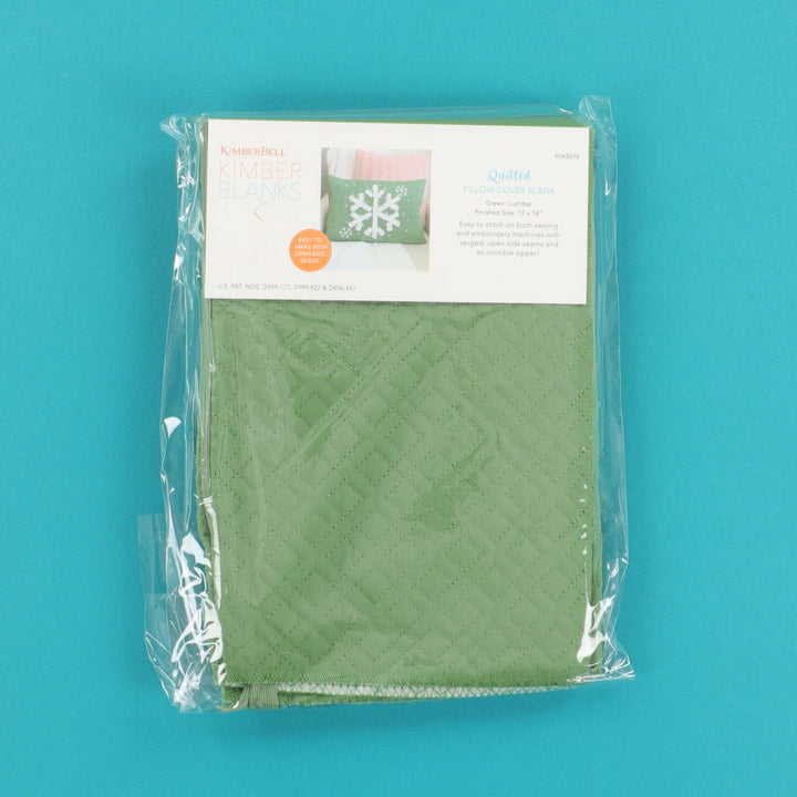 Green Quilted Pillow Cover Blank