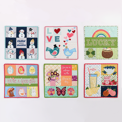 Mini Quilts, Vol. 1: January - June Embroidery Designs - Set of 6