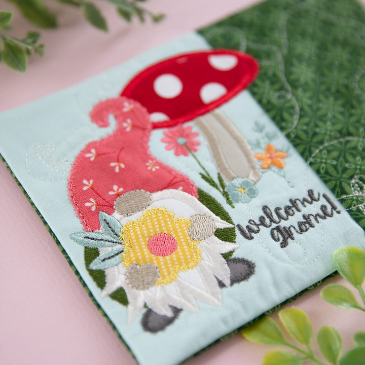 Mug Rug Embroidery Designs Vol. 6 gnome