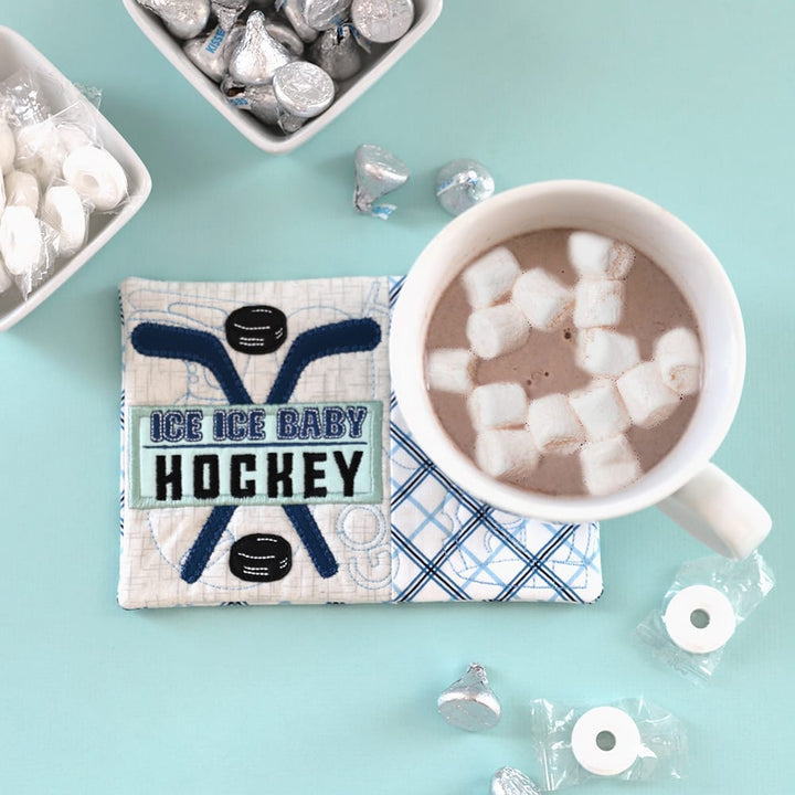 Mug Rug Embroidery Designs Vol. 6 hockey