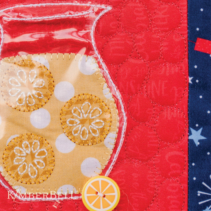 Red White and Bloom Quilt, Sewing