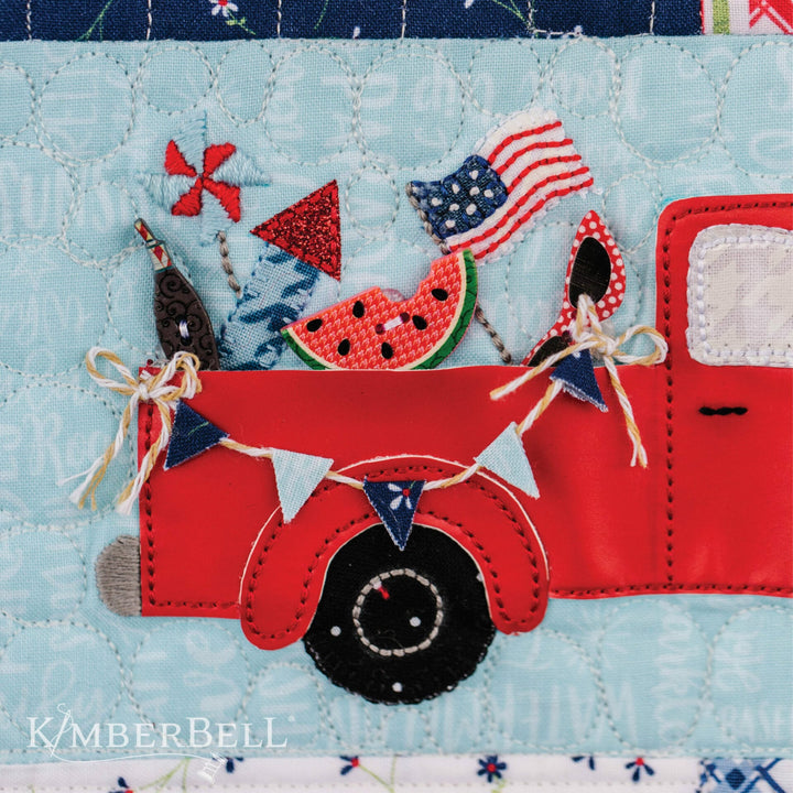 Red White and Bloom Quilt, Sewing