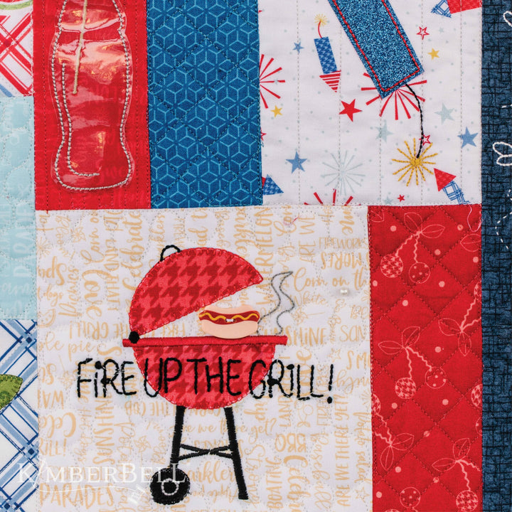 Red White and Bloom Quilt, Sewing