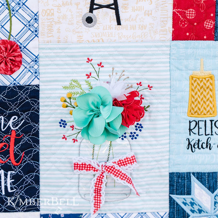 Red White and Bloom Quilt