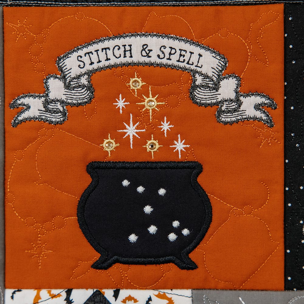 halloween 8 background quilting design stitch & spell
