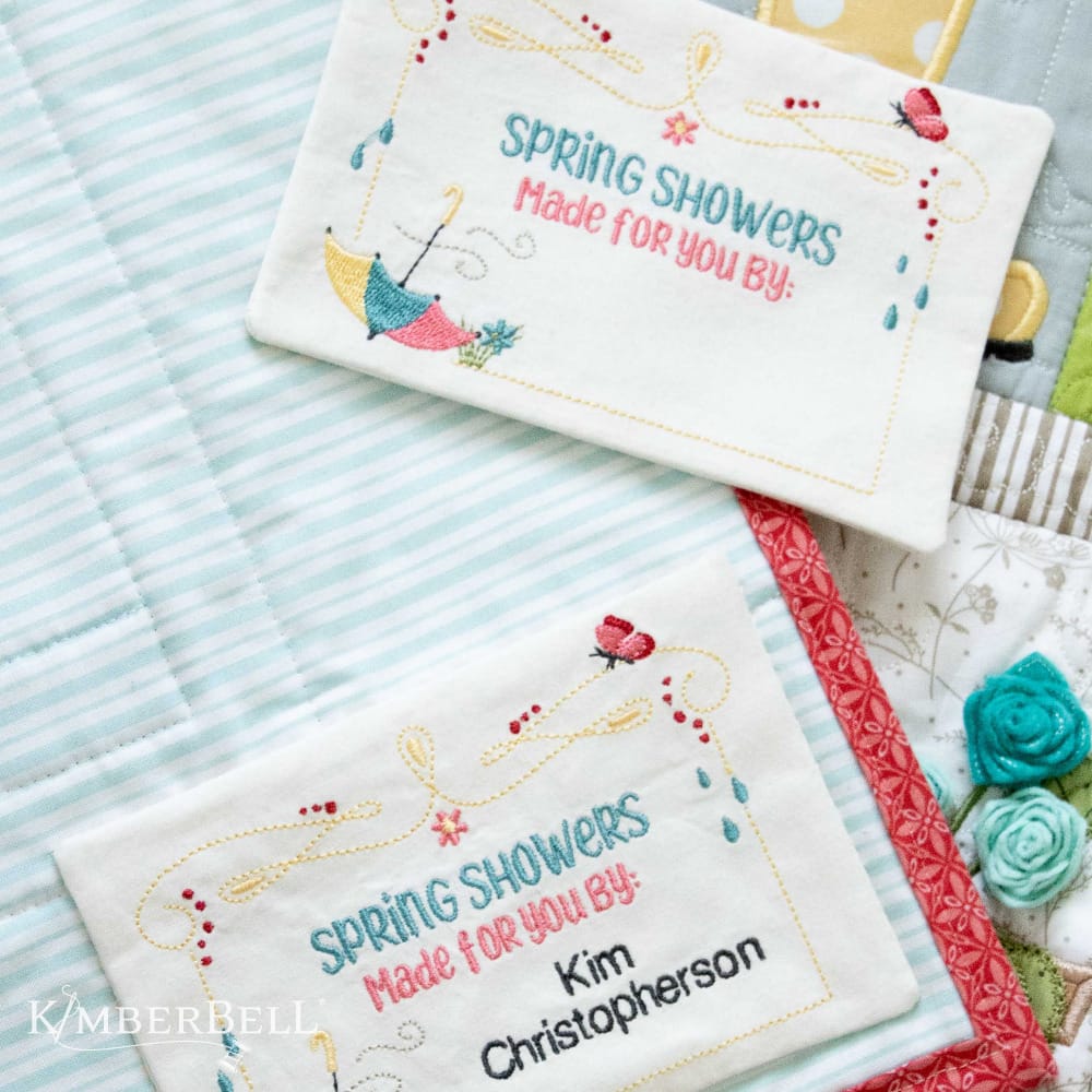 Spring Showers Quilt Label