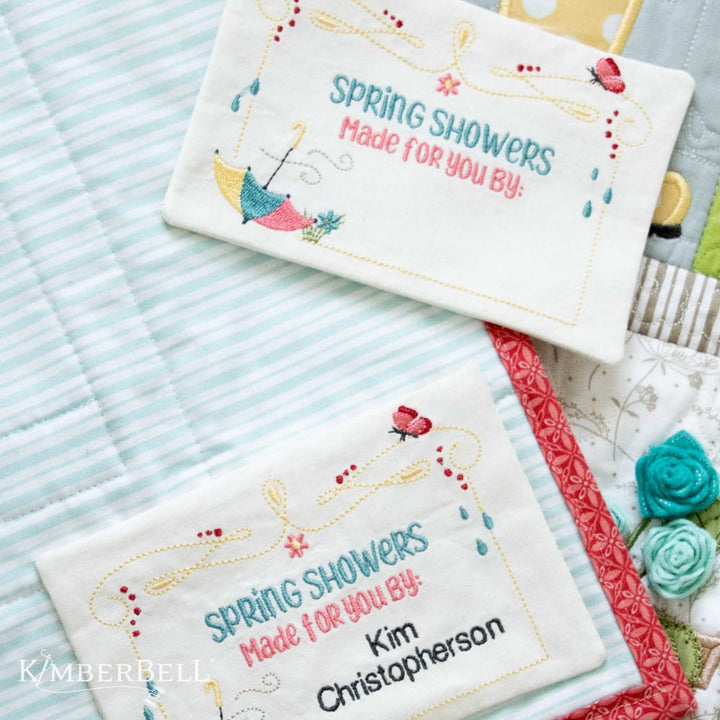 Spring Showers Quilt Label