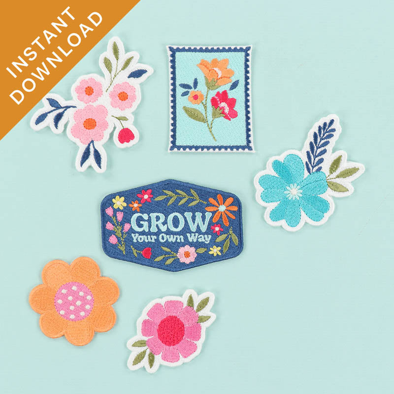 Bloomin' Embroidery Patches - 6 Designs (Digital Download)