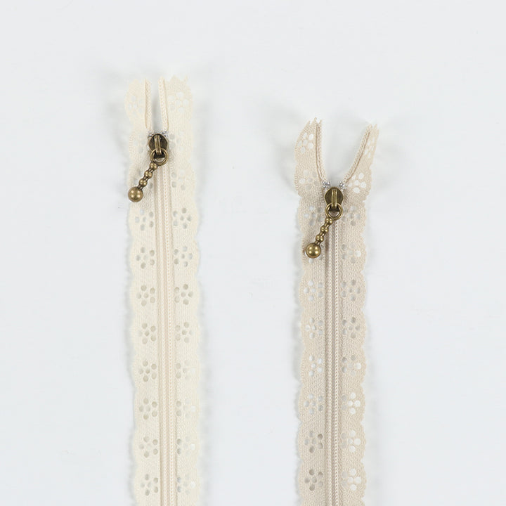 Cream and Pebble Lace Zippers 2 Pack
