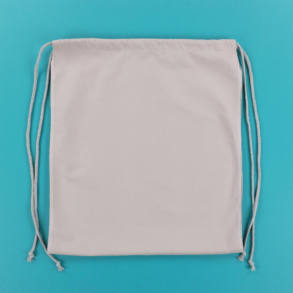 Canvas Cinch Backpack Blank, Light Grey