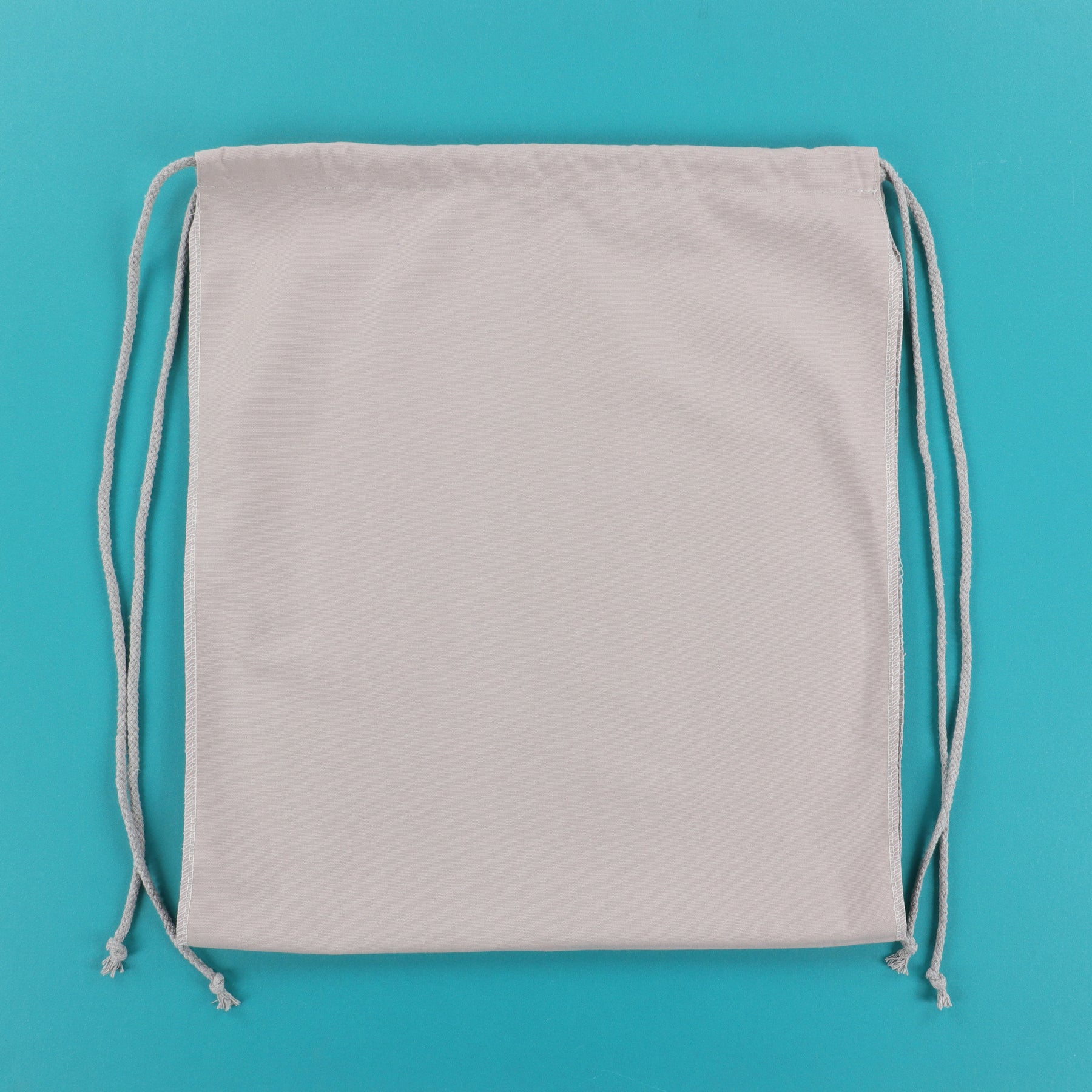 Canvas Cinch Backpack Blank, Light Grey