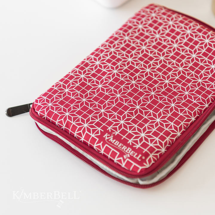 USB Case, Cranberry Star, Holds 32 USBs
