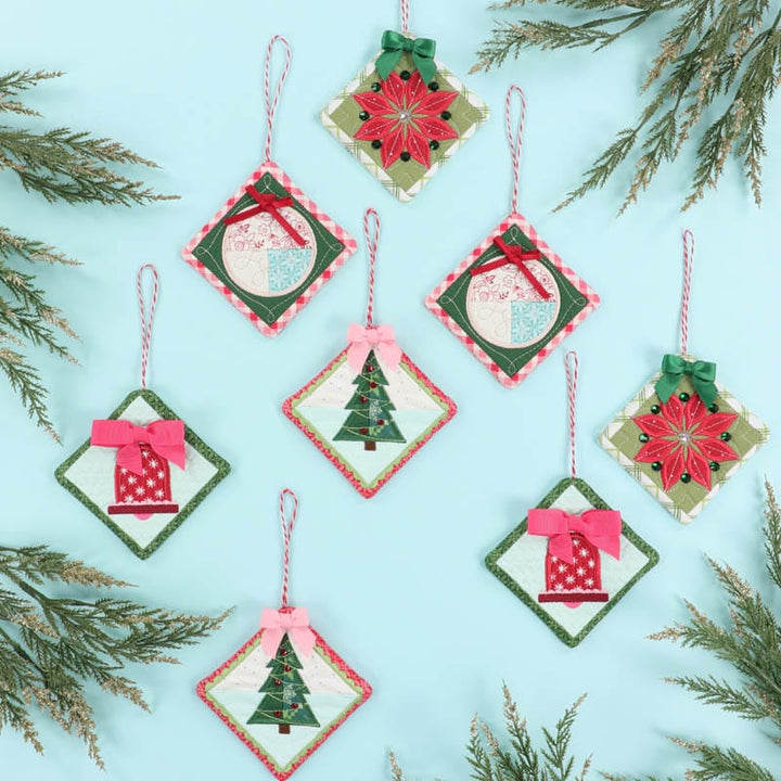 Top It With a Bow Quilty Ornaments - Machine Embroidery Project Kit