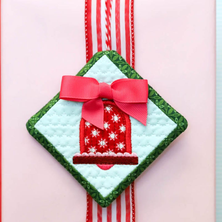 Top It With a Bow Quilty Ornaments - Machine Embroidery Project Kit