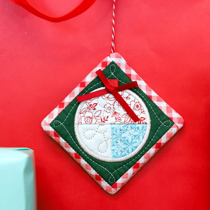 Top It With a Bow Quilty Ornaments - Machine Embroidery Project Kit