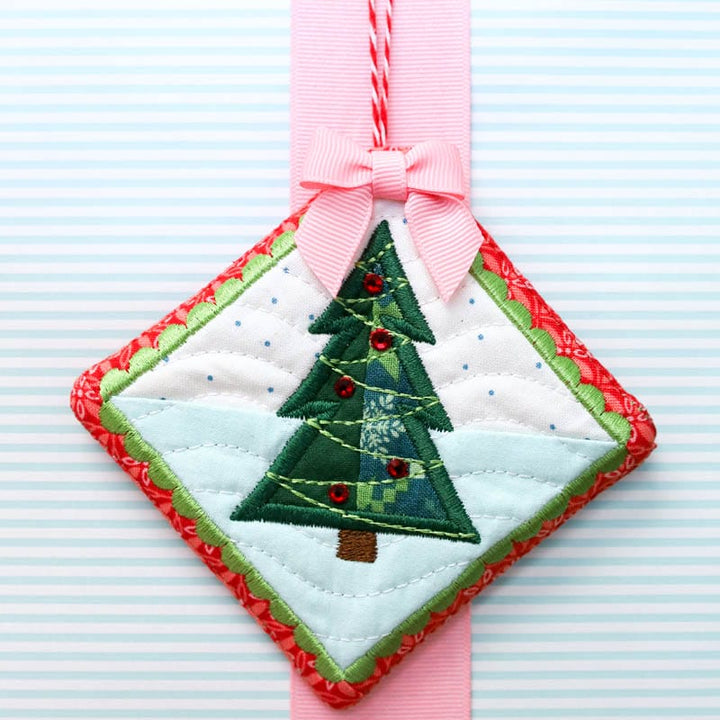 Top It With a Bow Quilty Ornaments - Machine Embroidery Project Kit