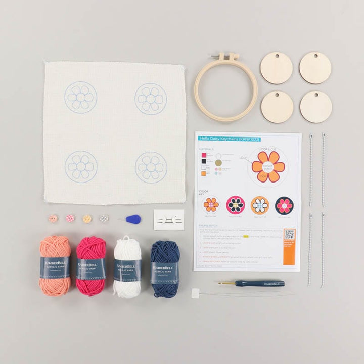 Hello Daisy Key Chain Punch Needle Kit