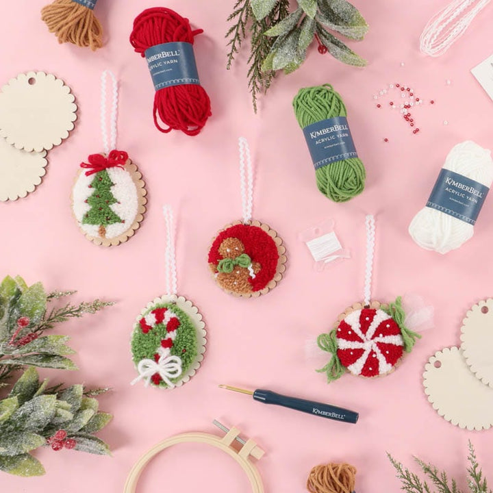 Cozy Christmas Ornaments Punch Needle Plus