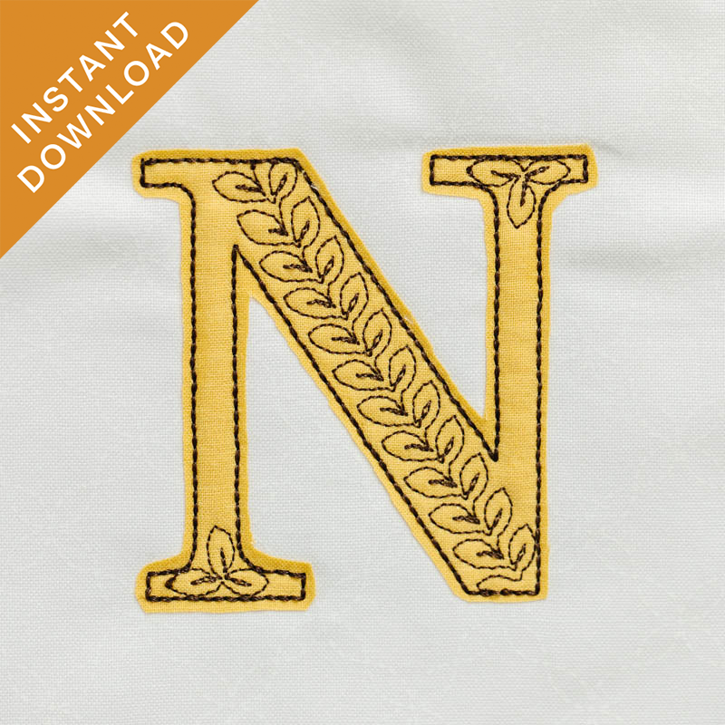 Leafy Vine Alphabet - N